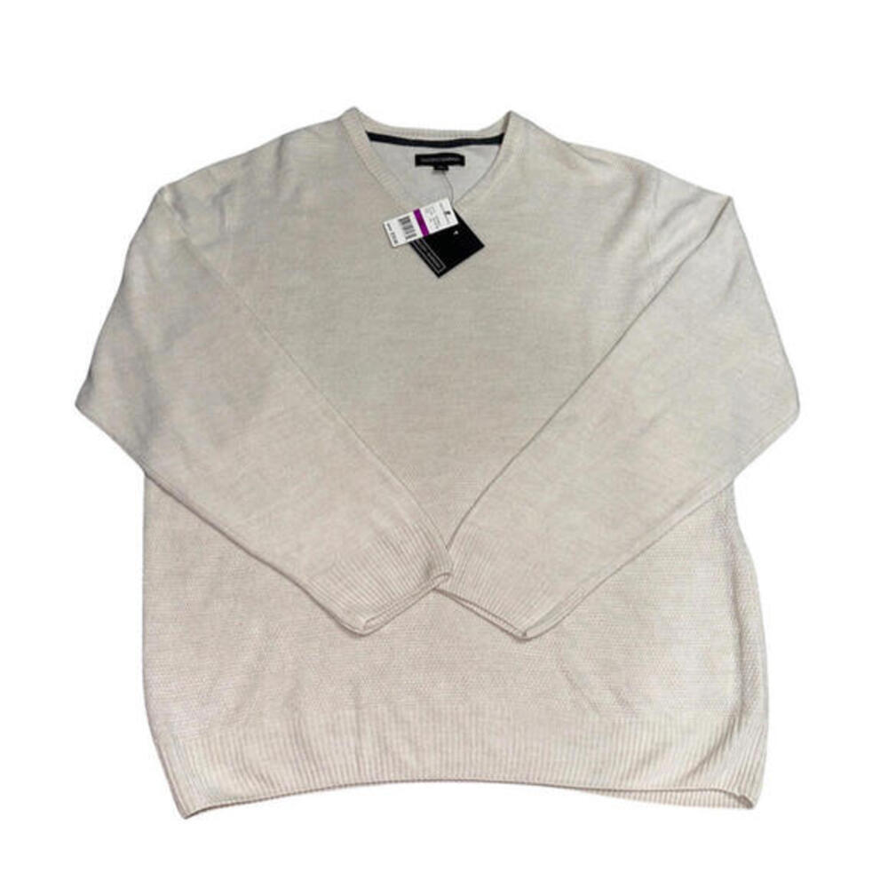 tricots st raphael sweater. Cream Color. Size XXL. New V Neck. Long Sleeve